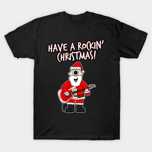 Have A Rockin' Christmas Santa Guitarist Electric Guitar T-Shirt